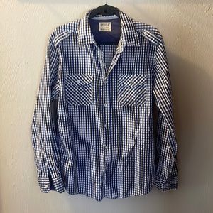 PD&C plaid dress/casual shirt